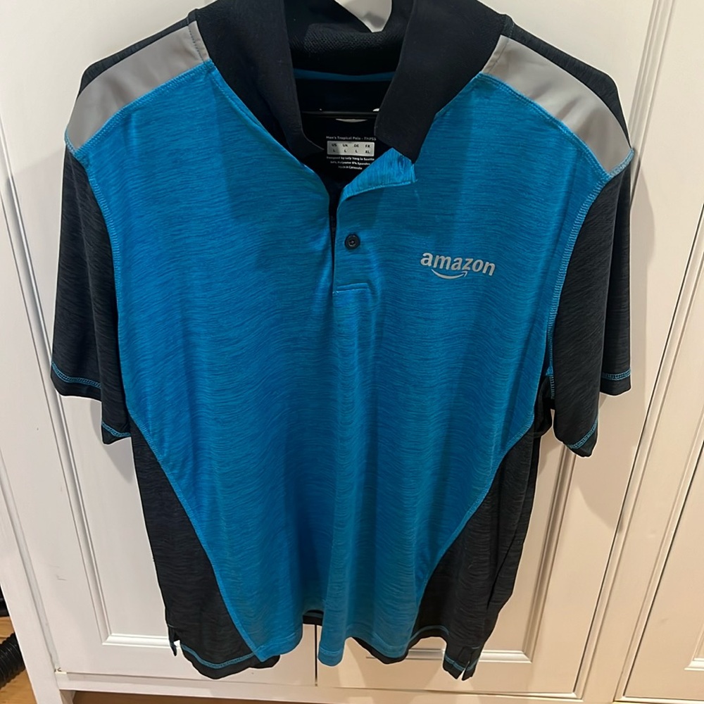 Blue Amazon delivery driver polo